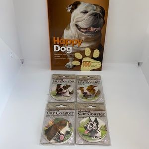 New Happy Dog Tip Book with Car Coasters